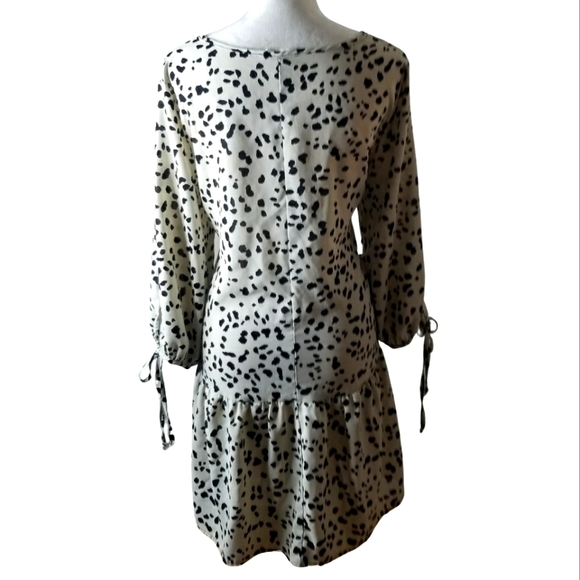 Jade By Jane Dalmatian Print Flowy Peplum Dress - Picture 3 of 4